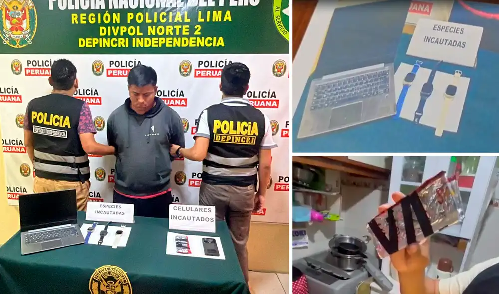 En la vivienda del detenido se halló un celular envuelto en aluminio para evitar el bloqueo del equipo. Créditos: Difusión.