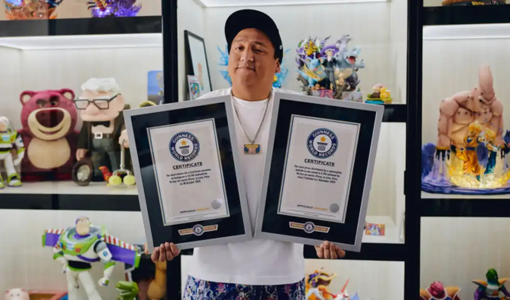 Jorge Luna hace historia al recibir dos Récords Guinness Foto / Composición: LR Jorge Luna hace historia al recibir dos Récords Guinness Foto / Composición: LR