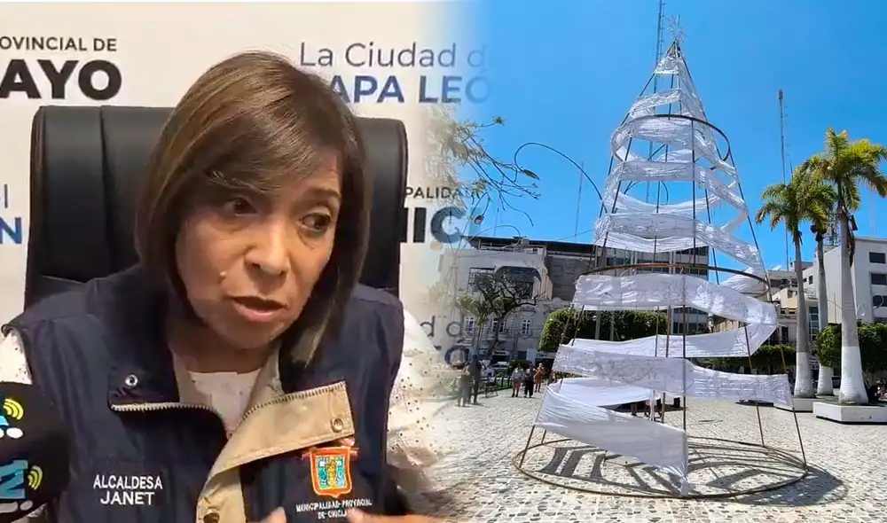 Alcaldesa de Chiclayo, Janet Cubas, sobre árbol de Navidad de la ciudad dañado por tiktoker Alcaldesa de Chiclayo, Janet Cubas, sobre árbol de Navidad de la ciudad dañado por tiktoker
