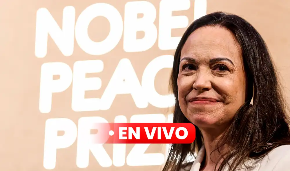 María Corina Machado en conferencia de prensa desde Noruega. Foto: AFP