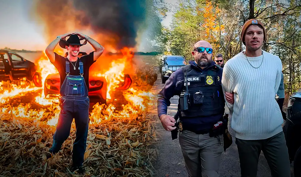 El influencer estadounidense WhistlinDiesel quemó un Ferrari para su canal de YouTube en 2023. El influencer estadounidense WhistlinDiesel quemó un Ferrari para su canal de YouTube en 2023.