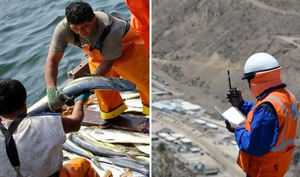 Los sectores pesca y minería fueron dos de los que sustentaron el desempeño de la economía peruana en octubre. Foto: composición LR/Andina Los sectores pesca y minería fueron dos de los que sustentaron el desempeño de la economía peruana en octubre. Foto: composición LR/Andina