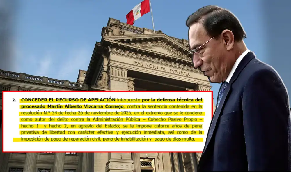 PJ admite apelación de Martín Vizcarra contra condena de 14 años. Foto: composición LR PJ admite apelación de Martín Vizcarra contra condena de 14 años. Foto: composición LR
