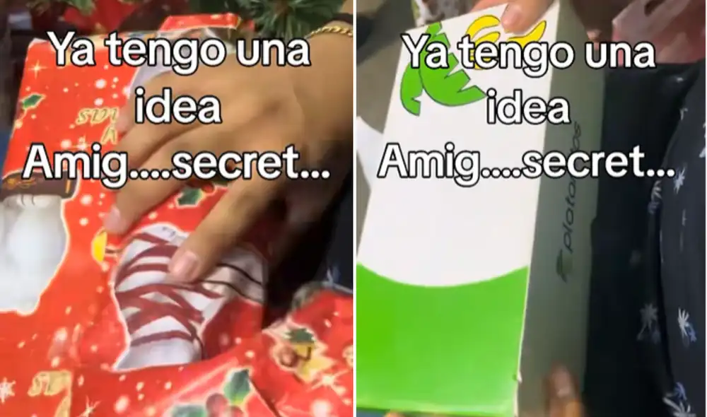 Joven recibió un inesperado regalo por su amigo secreto a vísperas de la Navidad. Joven recibió un inesperado regalo por su amigo secreto a vísperas de la Navidad.