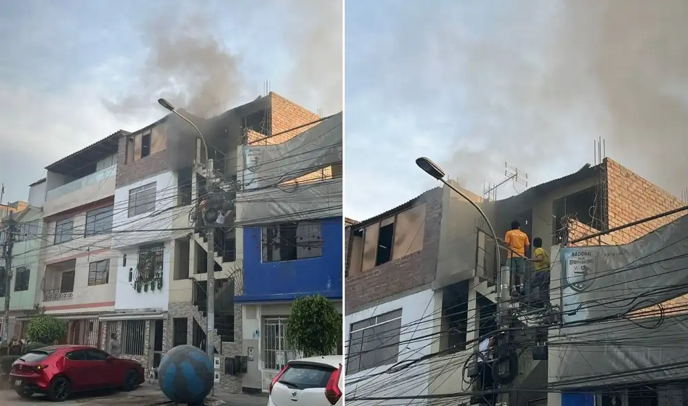 Vecinos reportaron el incendio a las unidades de bomberos. Foto: La República Vecinos reportaron el incendio a las unidades de bomberos. Foto: La República