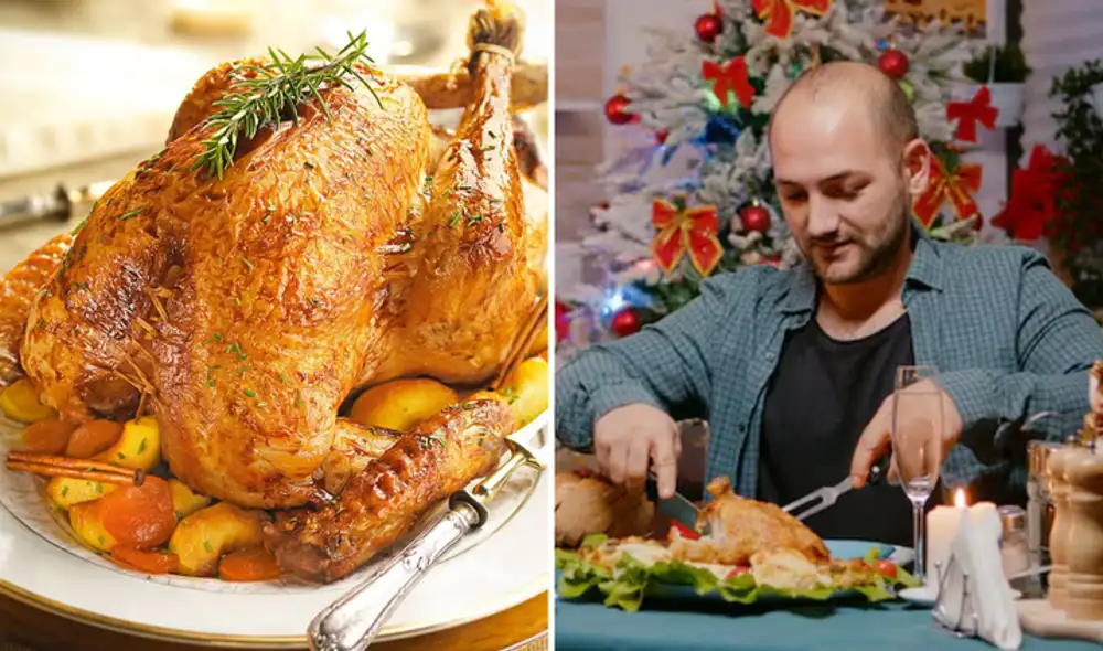 A días de Navidad, los usuarios preparan pavo horneado. Foto: Composición LR/Difusión/IA