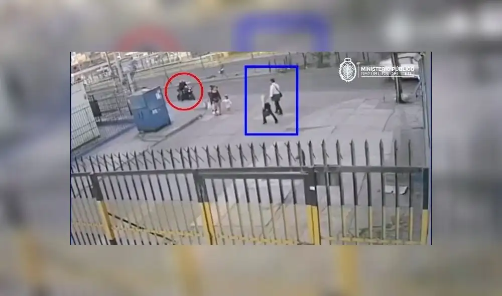 Fiscal (recuadro azul) se salva de ser asesinada por sicarios (circulo rojo).