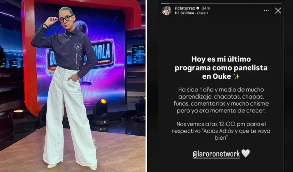 Ric La Torre no continuará en ‘Ouke’, según anunció mediante una historia en su cuenta de Instagram