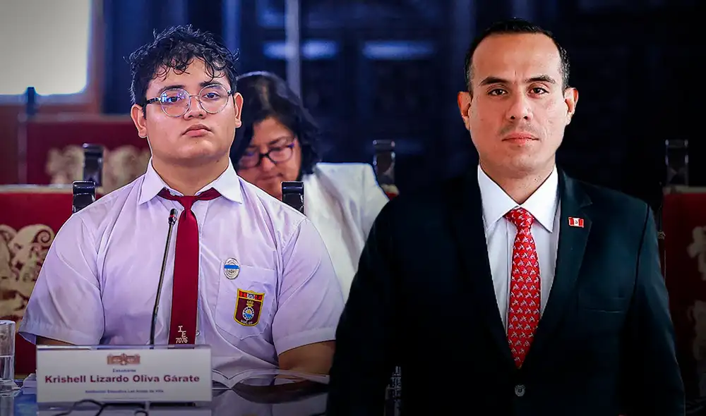 Escolar increpa a José Jerí por incremento de embarazo adolescente. Foto: composición LR