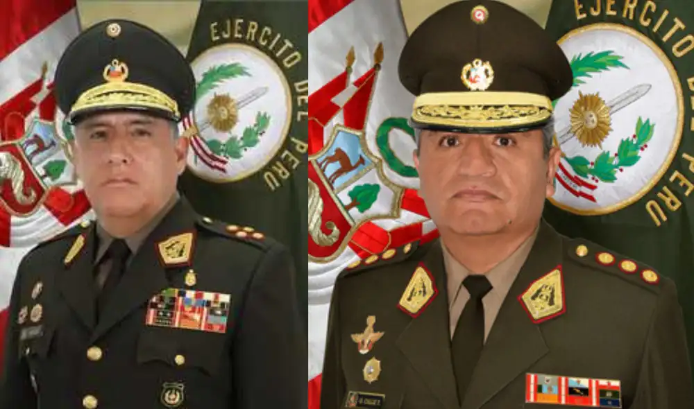 El general de división César Briceño Valdivia será el jefe del Comando Conjunto de las FFAA y el general de división Oswaldo Calle Talledo asumirá la Comandancia General del Ejército. Foto: difusión
