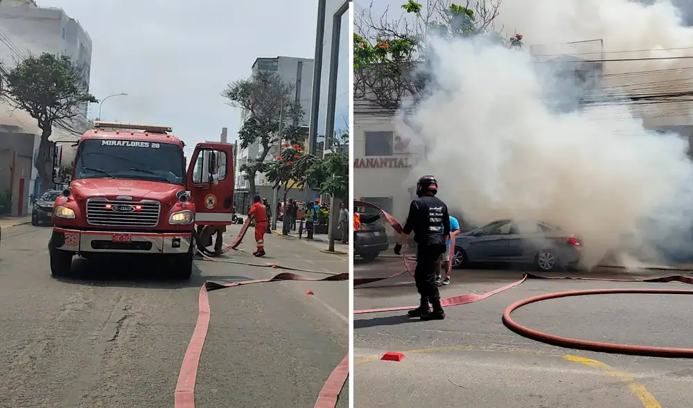 Bomberos, serenazgo y miembros de la municipalidad de Miraflores trabajaron en conjunto para controlar la emergencia.