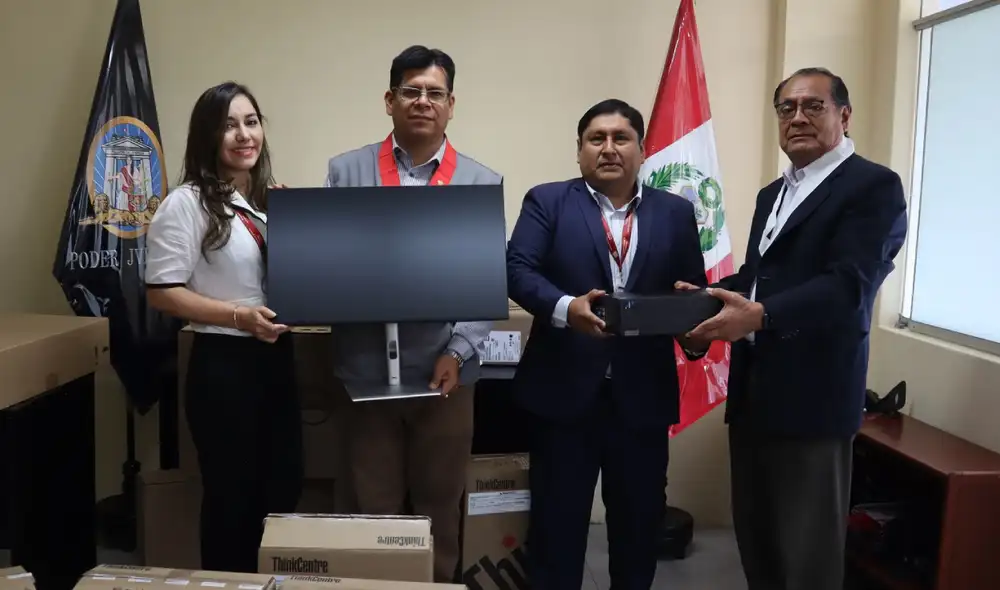 Se distribuyeron 14 computadoras para Juzgados de Paz Letrado y 4 para el Módulo Civil. Fuente: Difusión.