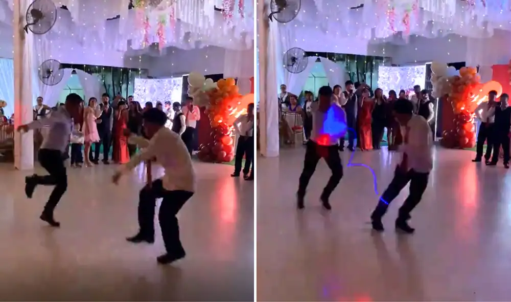 Padre e hijo se lucen bailando reggaeton en fiesta de promoción. Padre e hijo se lucen bailando reggaeton en fiesta de promoción.
