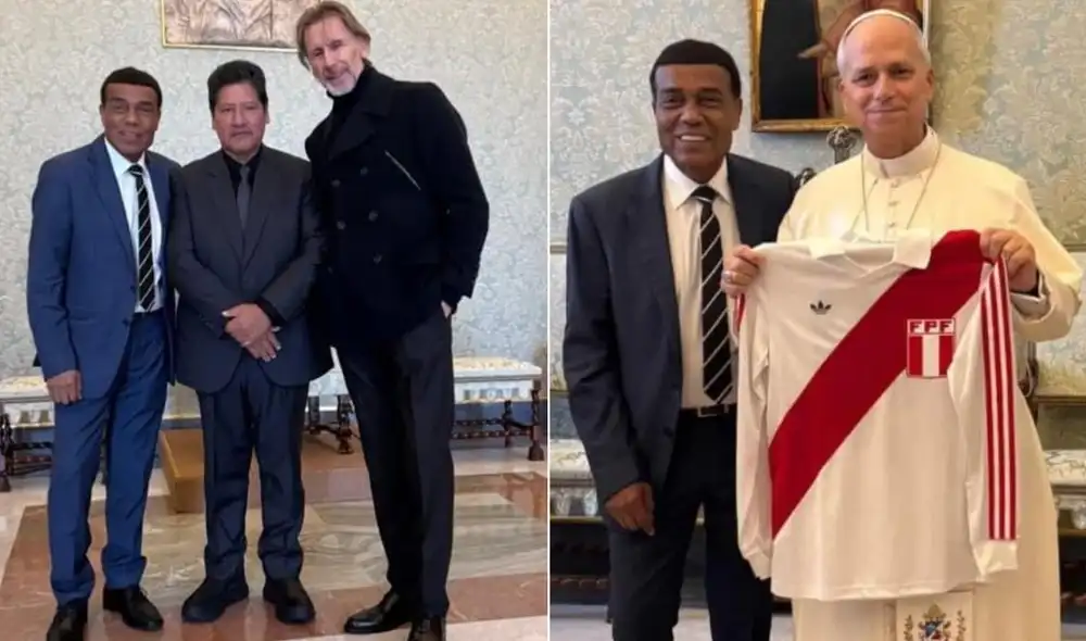 Teófilo Cubillas, Ricardo Gareca y Edwin Oviedo se reencontraron para reunirse con el papa León XIV.
