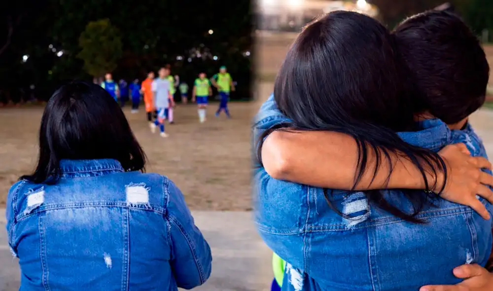 El adolescente no pudo contener su emoción al volver a ver a su madre tras cuatro largos años.