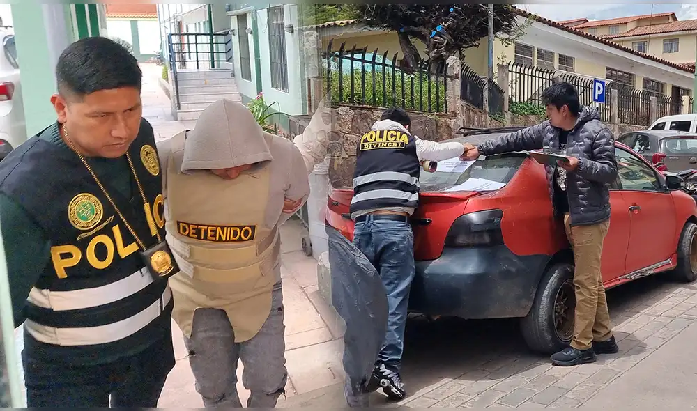 La Policía detuvo al estafador y, además, incautó un vehículo que habría sido utilizado para cometer el delito. Foto: Composición LR / Luis Álvarez, La República