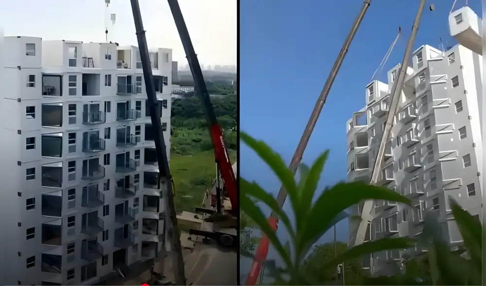 China sorprendió al construir un edificio de 10 pisos en poco más de un día.