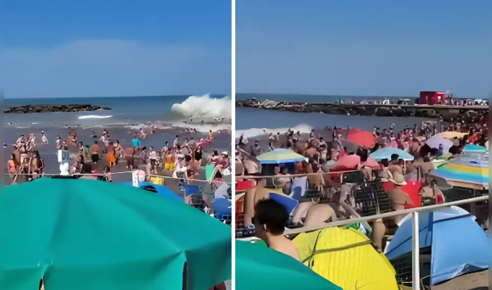 Ola gigante en playa de Argentina llena de turistas dejó un muerto y 35 heridos.
