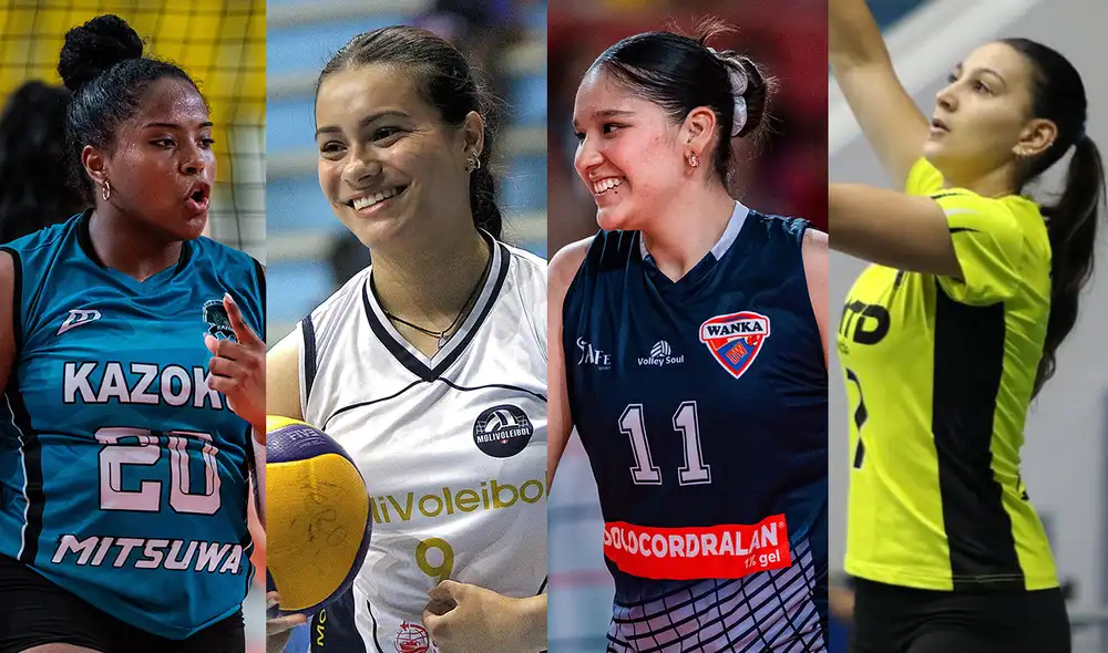 Kazoku No Perú y Deportivo Wanka buscan la permanencia. Molivoleibol y Túpac Amaru van por el ascenso. Foto: composición de LR/FPV