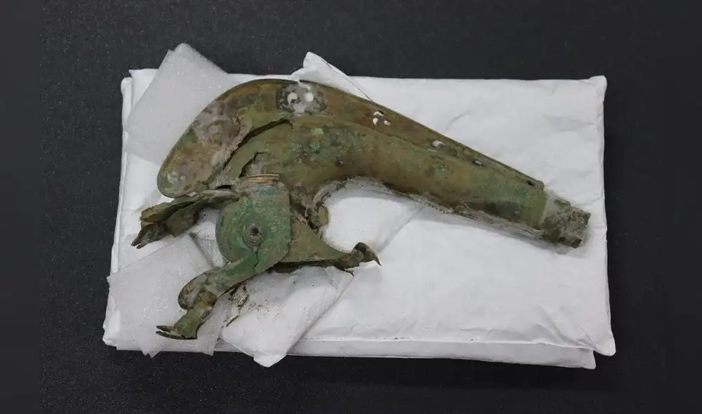 Una trompeta de guerra de 2.000 años de antigüedad fue utilizada por los celtas en la guerra. Foto: Servicio del Museo de Norfolk