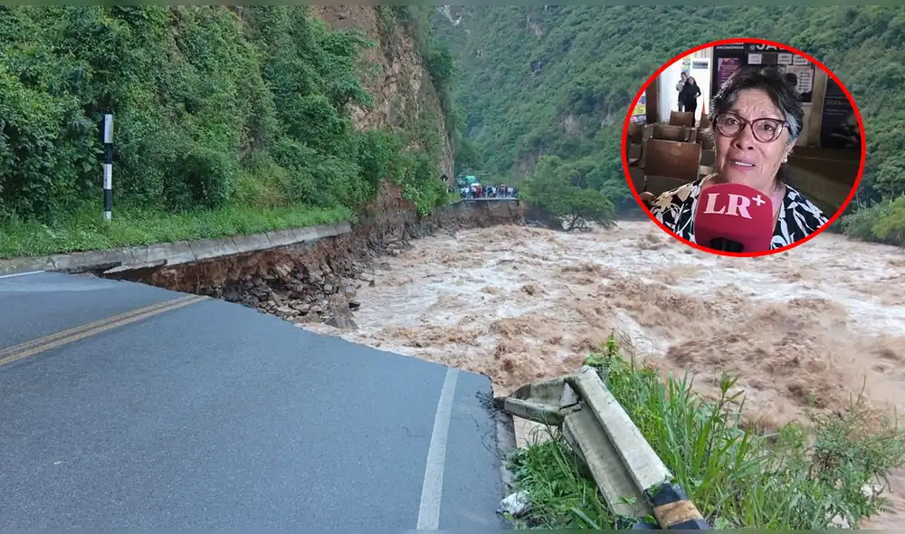 Incremento del caudal del río Utcubamba destruyó la carretera Fernando Belaúnde Terry. Foto: Composición LR / Emmanuel Moreno, La República