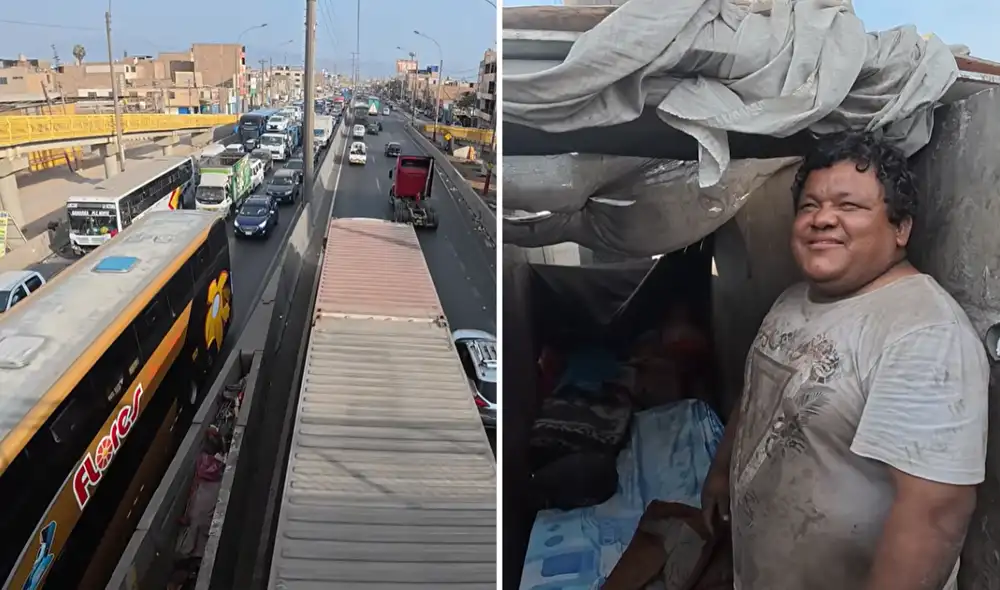 Desde hace 3 años hombre vive en medio de la Panamericana Norte