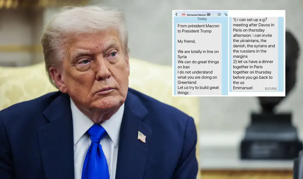 Donald Trump genera controversia al difundir mensajes privados con el presidente francés Emmanuel Macron sobre Groenlandia y la cumbre del G-7.