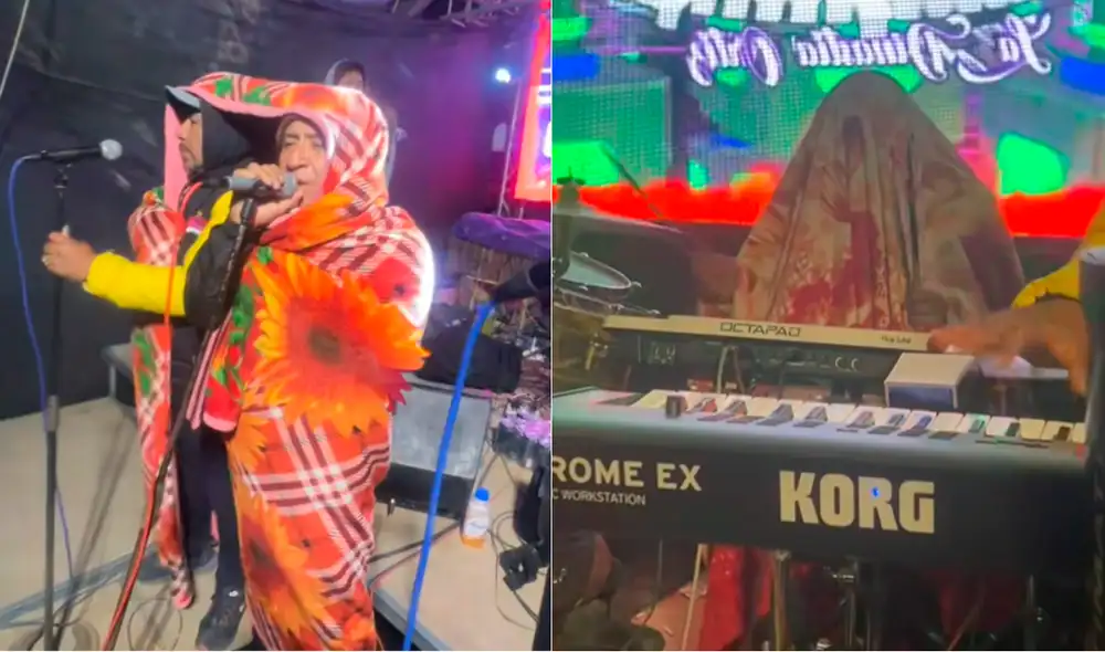 Los integrantes de la agrupación guatemalteca cantaron en pleno concierto totalmente abrigados debido a las bajas temperaturas.