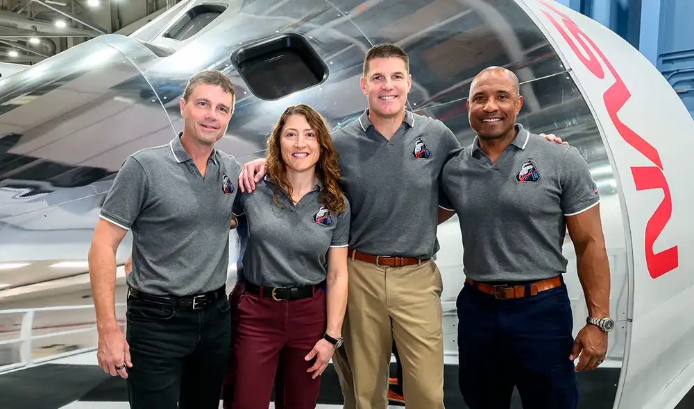 La tripulación de Artemis II en el Centro Espacial Johnson de la NASA en Houston. Foto NASA La tripulación de Artemis II en el Centro Espacial Johnson de la NASA en Houston. Foto NASA