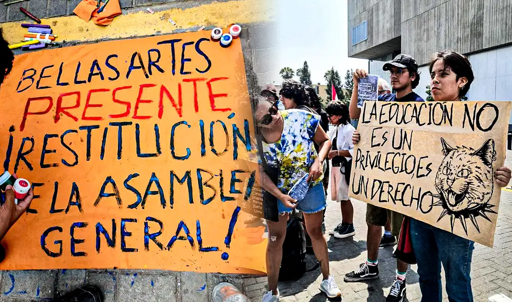Estudiantes de Bellas Artes realizaron plantón frente a Minedu