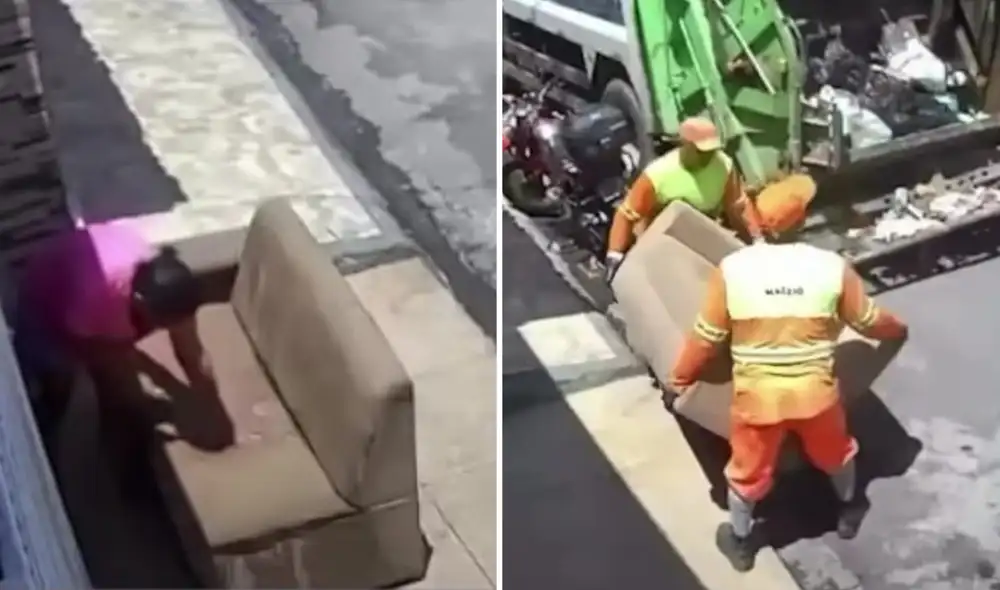 Mujer dejó su sofá secando al sol y los recolectores de basura se lo llevaron al creer que era un desecho