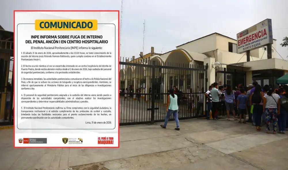 Personal del INPE que custodiaba al reo fue detenido.