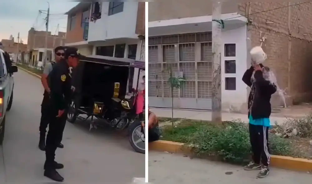 Los jóvenes echaban agua a mujeres desde una mototaxi con la excusa de los carnavales, dañando sus pertenencias personales. Foto: Composición LR / Difusión Los jóvenes echaban agua a mujeres desde una mototaxi con la excusa de los carnavales, dañando sus pertenencias personales. Foto: Composición LR / Difusión