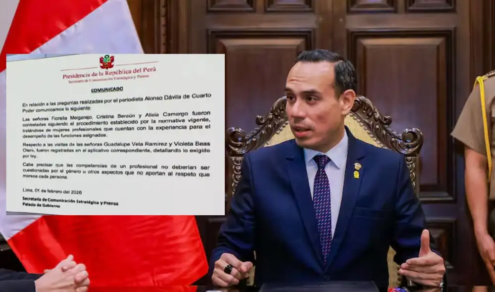 Presidencia responde por contrataciones tras reuniones con Jerí