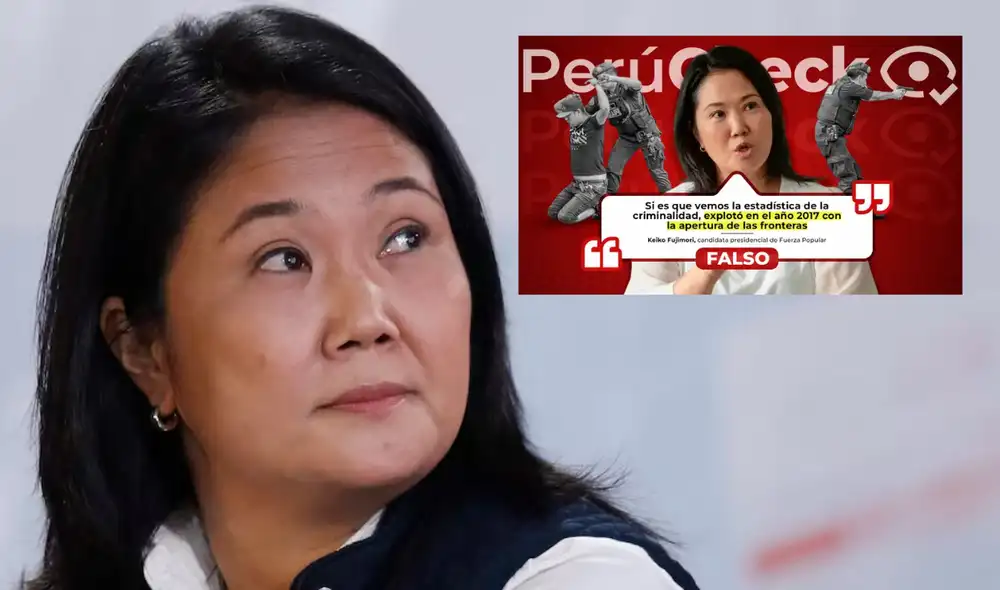 Keiko Fujimori dio una información inexacta sobre la criminalidad en el Perú. Foto: Composición/LR