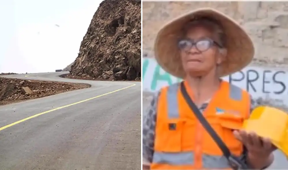 Una mujer compra múltiples productos de señalización en el anillo vial de Jicamarca. Una mujer compra múltiples productos de señalización en el anillo vial de Jicamarca.