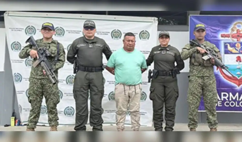 Alias Pitufo, narco colombiano capturado en el Putumayo, Colombia.