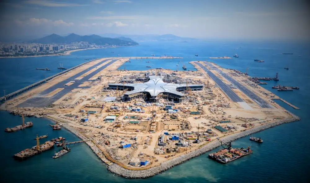 China construye el Aeropuerto Internacional Dalian Jinzhouwan en medio del océano.