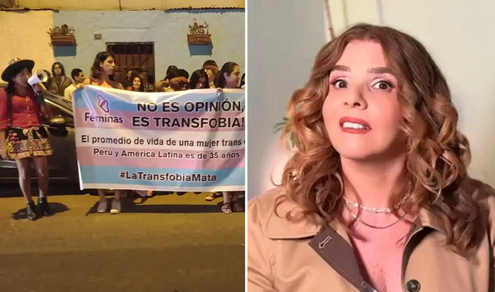 Al plantón de la comunidad LGBTQ en contra de Johanna San Miguel asistieron numerosos colectivos. Foto: Composición LR/TikTok/ATV.