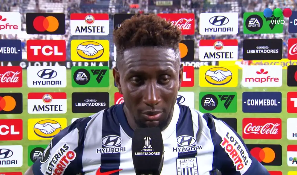 Eryc Castillo fue titular en el 1-1 de Alianza Lima contra 2 de Mayo. Foto: captura de Telefe