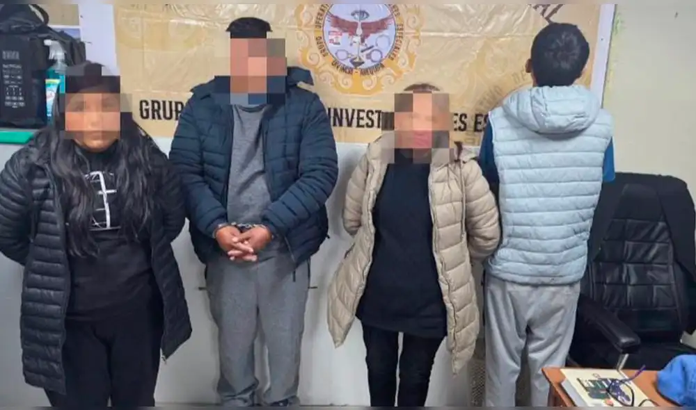 Hay tres adultos detenidos y un menor retenido. Foto: PNP