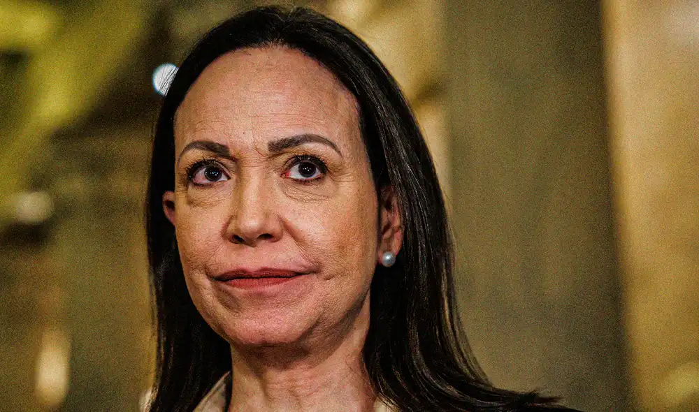 Machado aprovechó para resaltar el papel fundamental de la presión internacional contra el chavismo. Foto: AFP. Machado aprovechó para resaltar el papel fundamental de la presión internacional contra el chavismo. Foto: AFP.