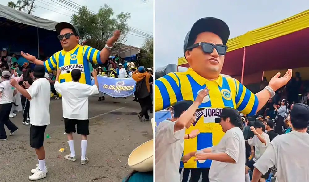 El muñeco de Jorge Luna estaba vestido con la camiseta del FC de Cajamarca.