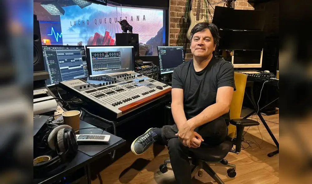 Quequezana en su estudio. Quequezana en su estudio.