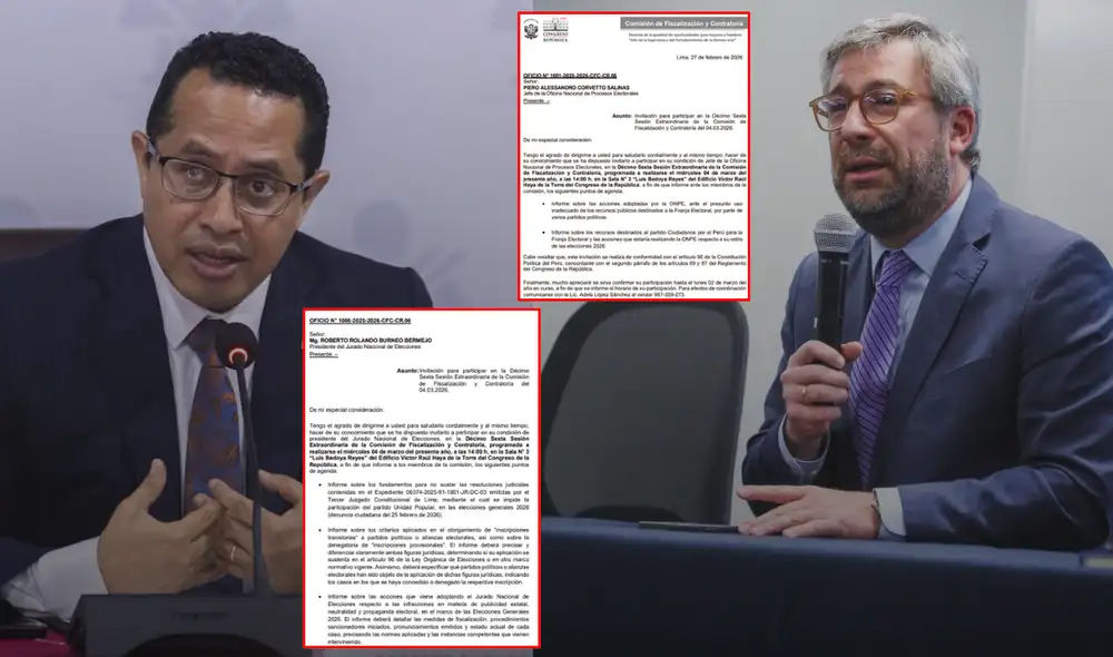 Comisión de Fiscalización del Congreso citó a titulares del JNE y de ONPE para este 4 de marzo