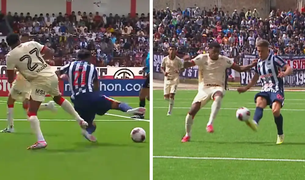 Piero Serra fue protagonista del córner mal cobrado para Alianza Lima, así como de la falta previa sobre Piero Cari. Foto: captura de L1 Max Piero Serra fue protagonista del córner mal cobrado para Alianza Lima, así como de la falta previa sobre Piero Cari. Foto: captura de L1 Max