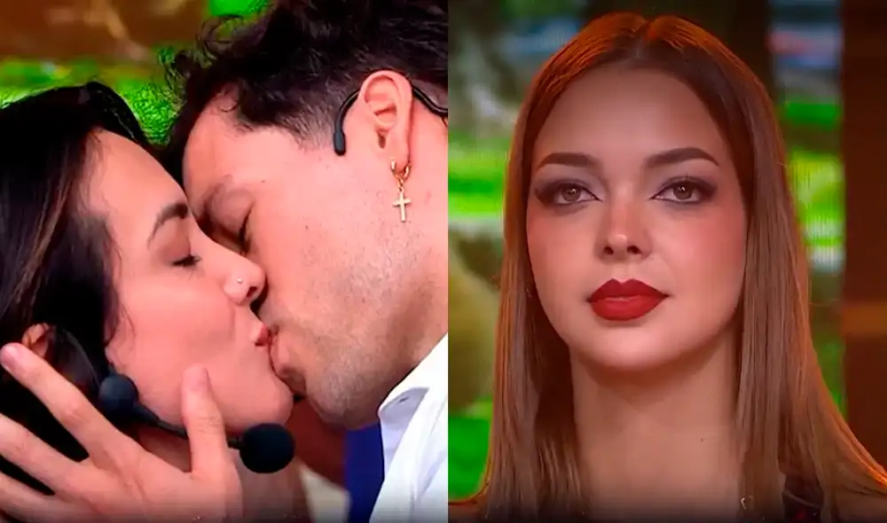 La última edición de ‘Esto es guerra’ destacó por la actuación de Patricio Parodi y Rosángela Espinoza, quienes recrearon un famoso beso de 'Al fondo hay sitio'. Fotos: captura/América TV