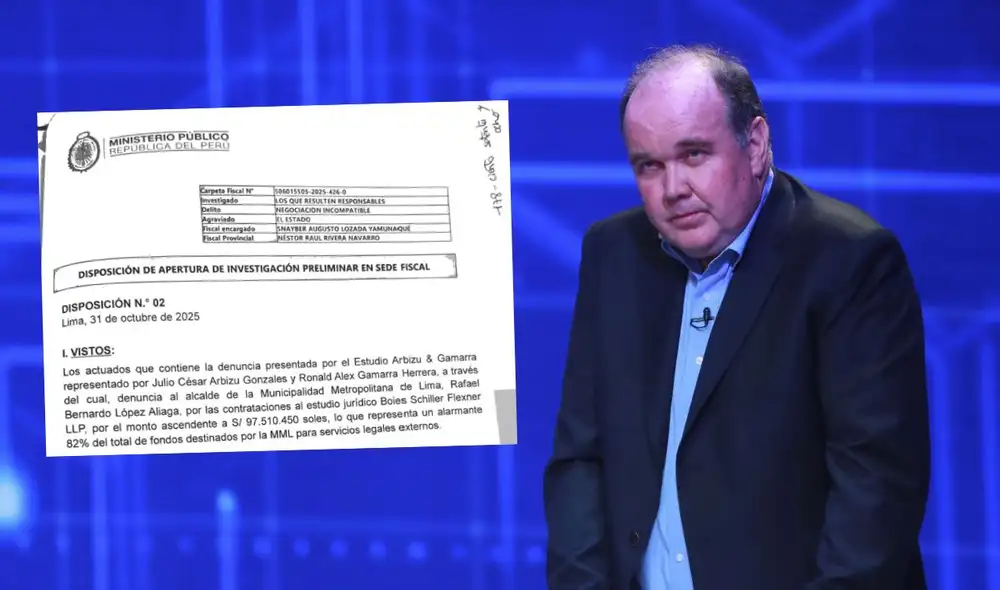 Fiscalía investiga contratos de más de S/97 millones de soles entre la MML y estudio de abogados de amigo de Rafael López Aliaga