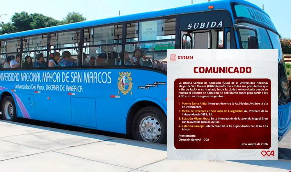 San Marcos apoya a postulantes y habilita buses para su traslado a la ciudad universitaria.