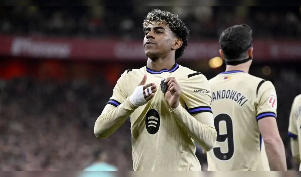 Lamine Yamal le dio el triunfo al Barcelona ante Athletic Club. Foto: LaLiga